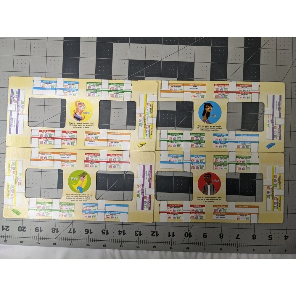 Milton Bradley Mall Madness Replacement‎ 4 Shopping List Cards